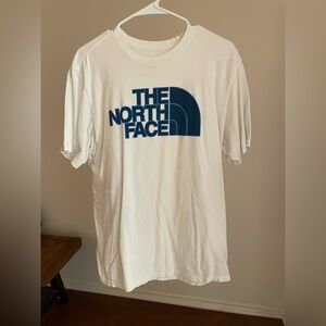 The North Face White and Blue Short Sleeve Tee